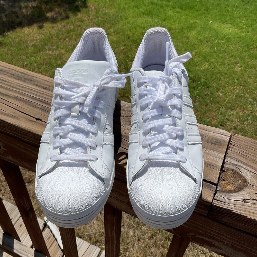 Adidas Superstar All White Mens Shoes Size 11 - Picture 1 of 12